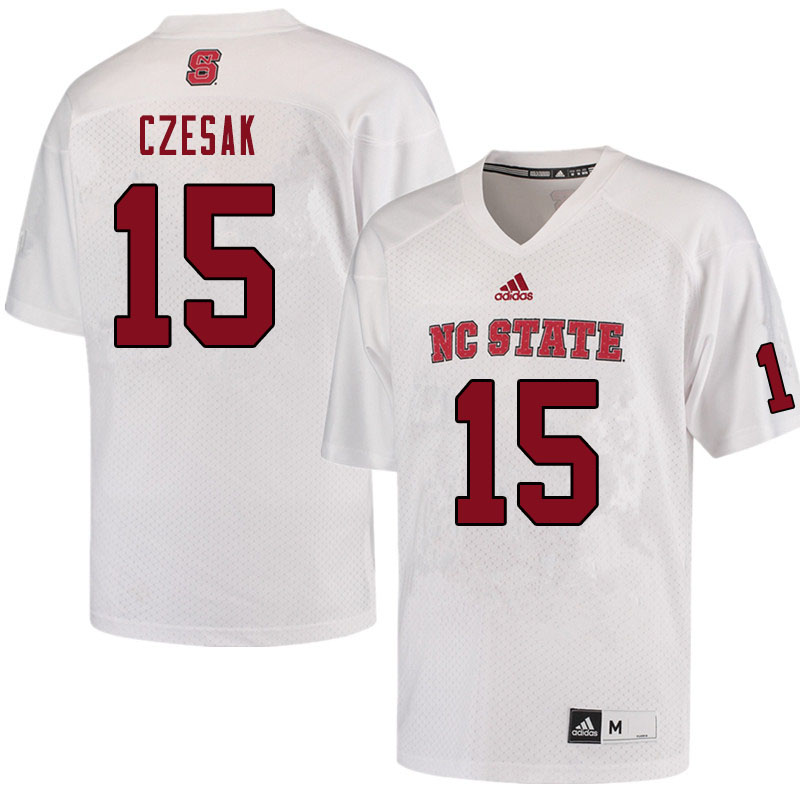 Men #15 Cayman Czesak NC State Wolfpack College Football Jerseys Sale-White